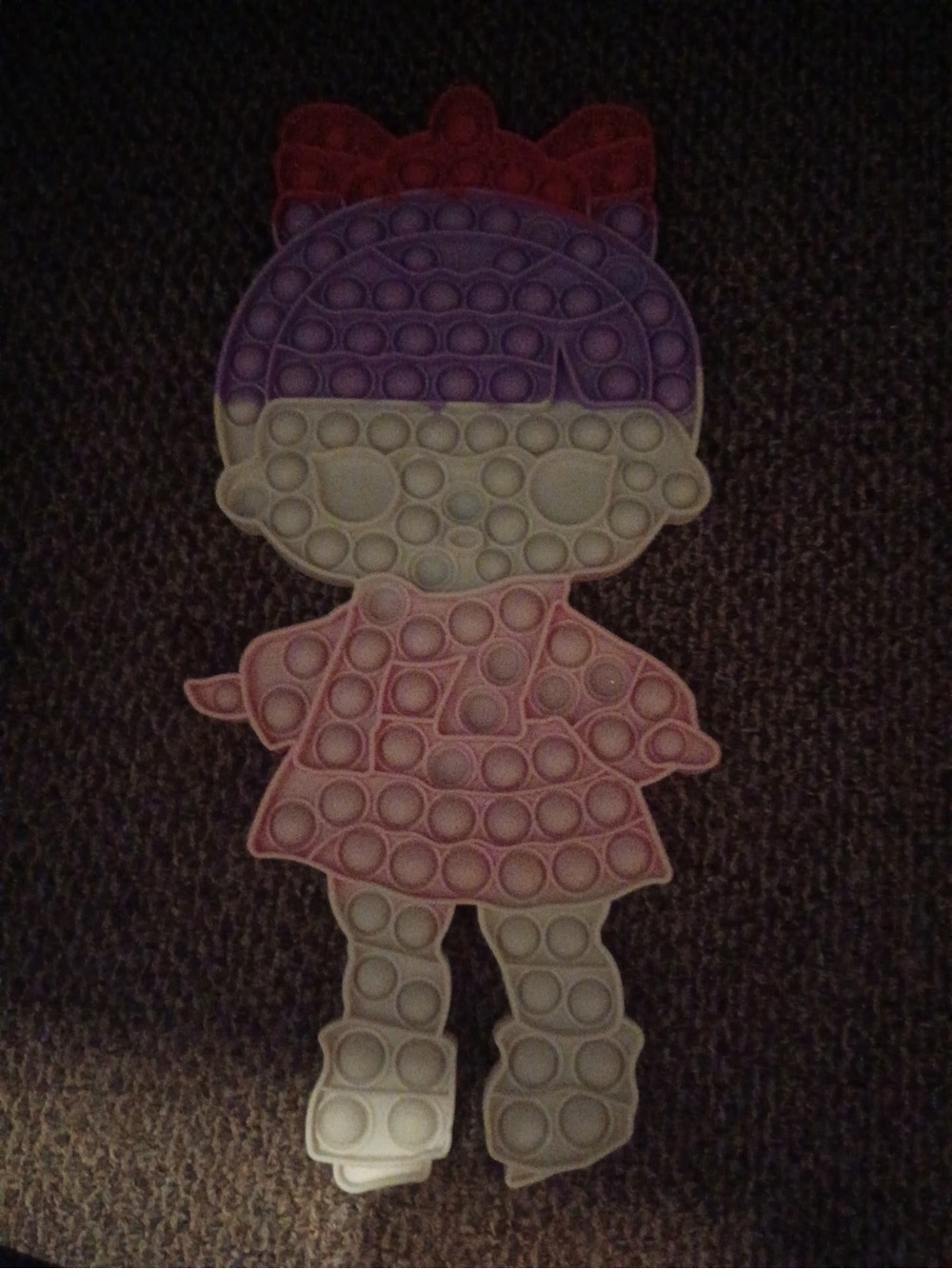 Kids Pop It Sensory Toy Doll - Pink & Purple